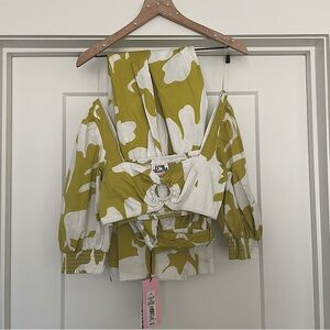 NWT Future Collective Alani Noelle White/Olive Matching Set